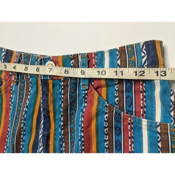 Vintage High Waist Shorts Pattern Action West Women's Size 8 Striped - Picture 3 of 6
